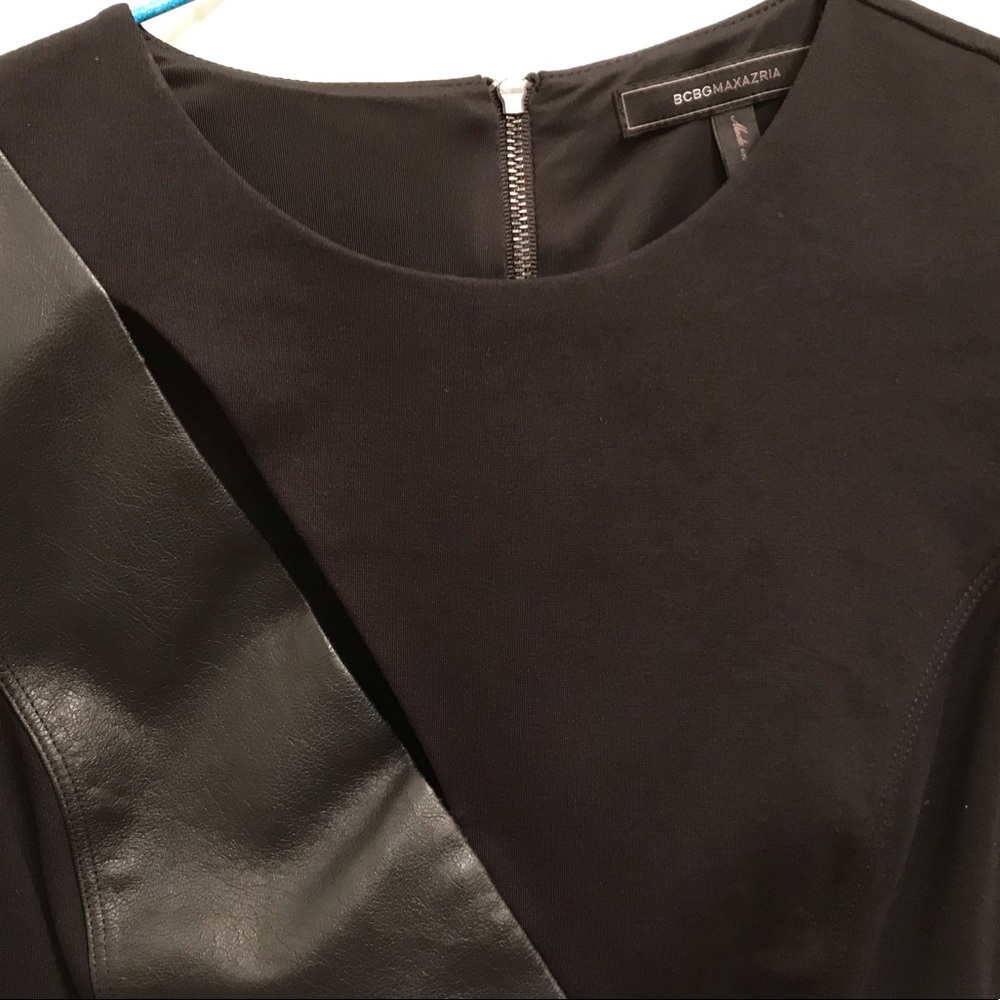 BCBG Maxazria leather peplum top!